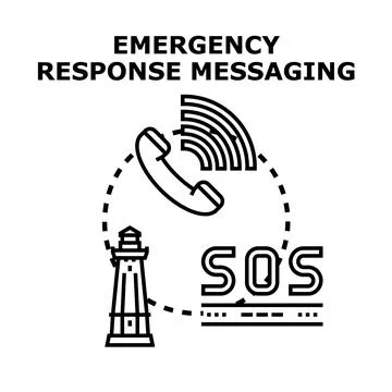 Emergency response messaging system providing safety assistance call Stock Illustration