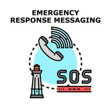 Emergency response messaging system providing safety assistance call Stock Illustration