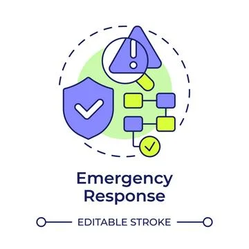 Emergency response multi color concept icon Stock Illustration
