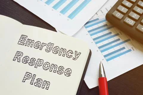 Emergency response plan is shown on the conceptual business photo Foto stock