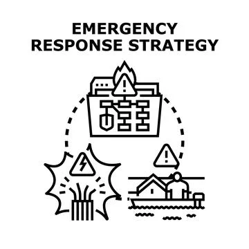 Emergency response strategy planning for crisis situations Stock Illustration