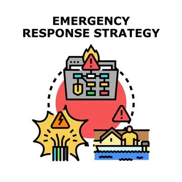 Emergency response strategy planning for crisis situations Stock Illustration