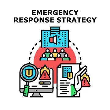 Emergency response strategy planning protecting business crisis Illustrazione stock