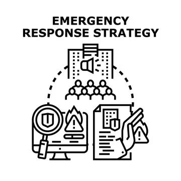 Emergency response strategy planning protecting business crisis Illustrazione stock