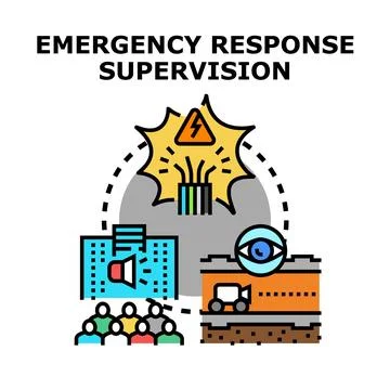 Emergency response supervision managing hazardous situations 스톡 일러스트