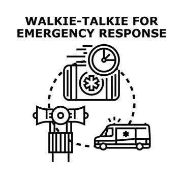 Emergency response team communication and urgent medical assistance vector Stock Illustration