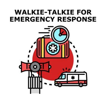 Emergency response team communication and urgent medical assistance vector Stock Illustration