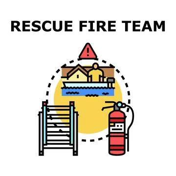 Emergency response team providing rescue and fire preparedness Ilustração Stock