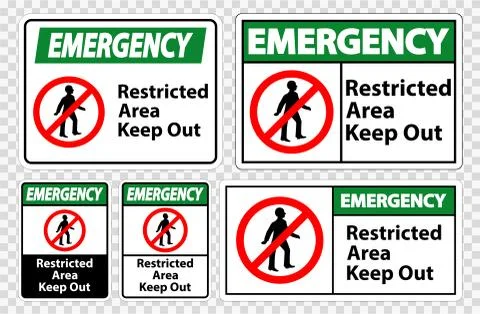 Emergency Restricted Area Keep Out Symbol Sign Isolate on transparent Backgro Stock Illustration