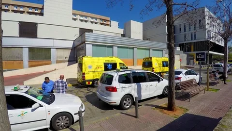 Emergency Room Ambulance Queue Stock Footage 82485470