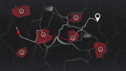 Emergency route planning concept. Vector illustration. Stock Illustration