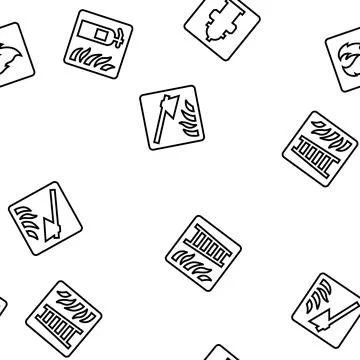 Emergency safety security danger vector seamless pattern イラスト素材