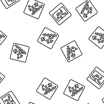 Emergency safety security danger vector seamless pattern イラスト素材