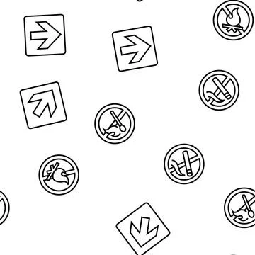 Emergency safety security danger vector seamless pattern 스톡 일러스트