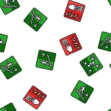 Emergency safety security danger vector seamless pattern 스톡 일러스트