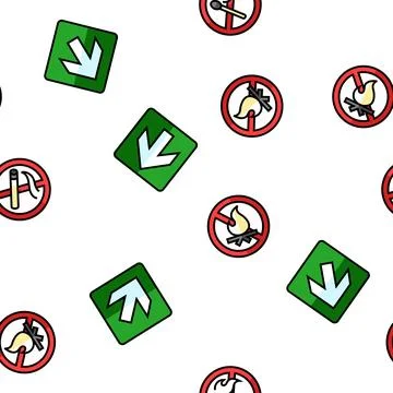 Emergency safety security danger vector seamless pattern イラスト素材
