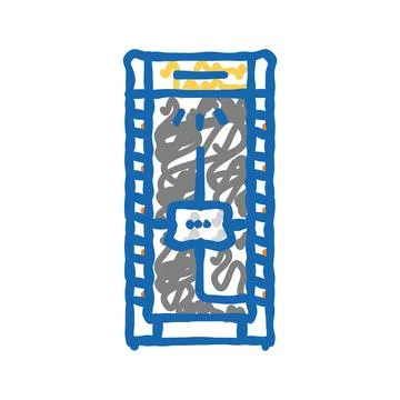 Emergency safety shower engineer icon doodle illustration Stock Illustration