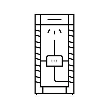 Emergency safety shower engineer line icon vector illustration Stock Illustration
