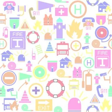 Emergency seamless pattern background icon. 库存插图