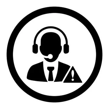 Emergency service flat black color rounded glyph icon イラスト素材