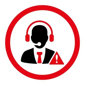 Emergency service flat intensive red and black colors rounded glyph icon Stock Illustration