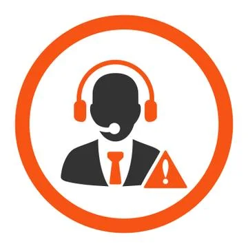 Emergency service flat orange and gray colors rounded vector icon Stock Illustration