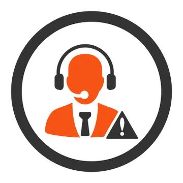 Emergency service flat orange and gray colors rounded glyph icon イラスト素材