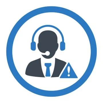 Emergency service flat smooth blue colors rounded vector icon Illustrazione stock