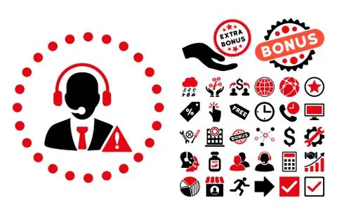 Emergency Service Flat Vector Icon with Bonus Stock Illustration
