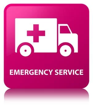 Emergency service pink square button Stock Illustration