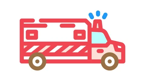Emergency services alert color icon animation Stock Footage 327268930