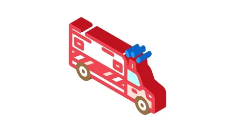 Emergency services alert isometric icon animation Stock Footage 327291795