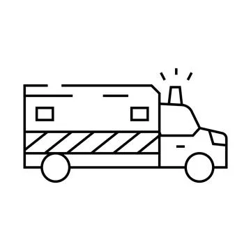 Emergency services alert line icon vector illustration Illustrazione stock