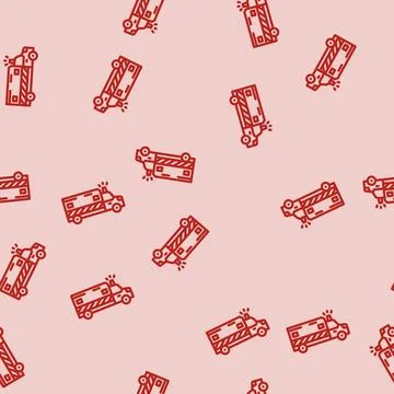 Emergency services alert line vector seamless pattern Stock Illustration