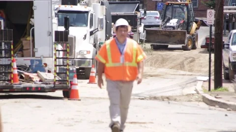 Emergency services at a disaster site. Flood damage. Ellicott City, Maryland. Stock Footage 70537685