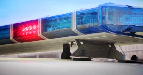 Emergency services flashing lights loop Stock Footage 345960123