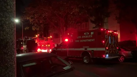 Emergency Services - Night Stock Footage 214091511