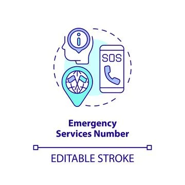 Emergency services number concept icon 스톡 일러스트