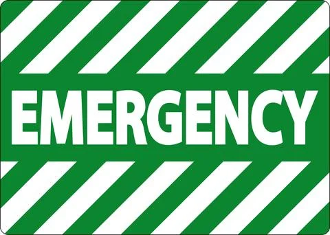 Emergency Sign On White Background Illustrazione stock