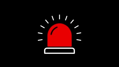 Emergency siren alert light animation video Stock Footage 330542170