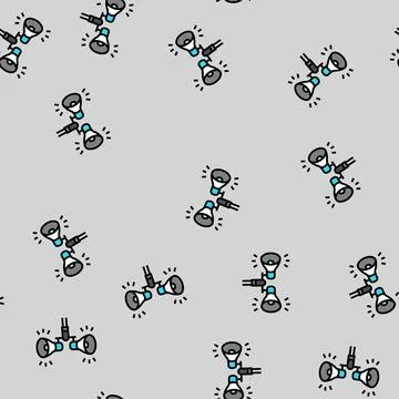 Emergency siren alert vector seamless pattern Stock Illustration
