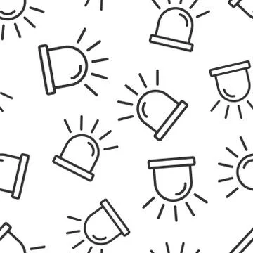 Emergency siren icon seamless pattern background. Police alarm vector illustr イラスト素材