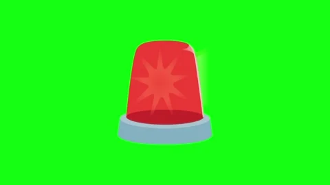 Emergency Siren Light on Green Screen Vídeo Stock 337593495