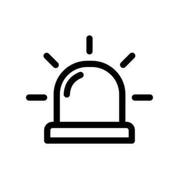 Emergency Siren Light Icon for Security Alert and Warning Notification Systems Stock Illustration