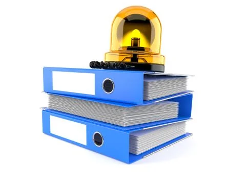 Emergency siren with ring binders Stock Illustration
