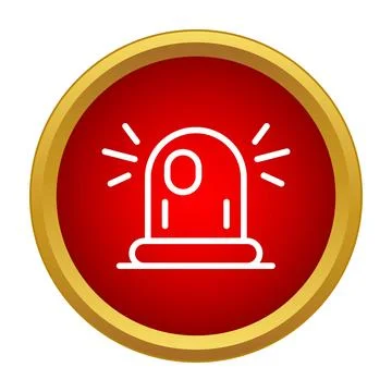 Emergency siren warning light button alert icon Stock Illustration