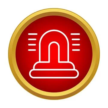 Emergency siren warning light icon for security alert Stock Illustration