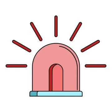 Emergency siren warning light symbol icon illustration Stock Illustration