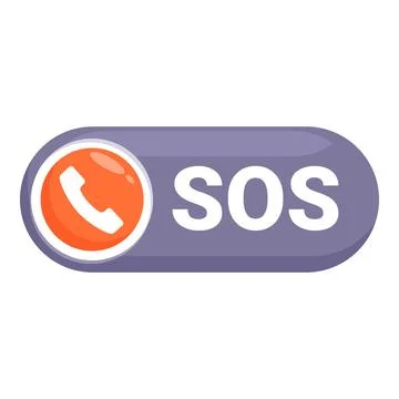 Emergency sos button showing phone symbol for urgent call Stock Illustration