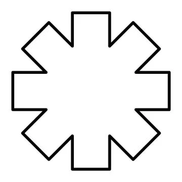 Emergency star thin line icon. Ambulance sign vector illustration isolated on Stock Illustration